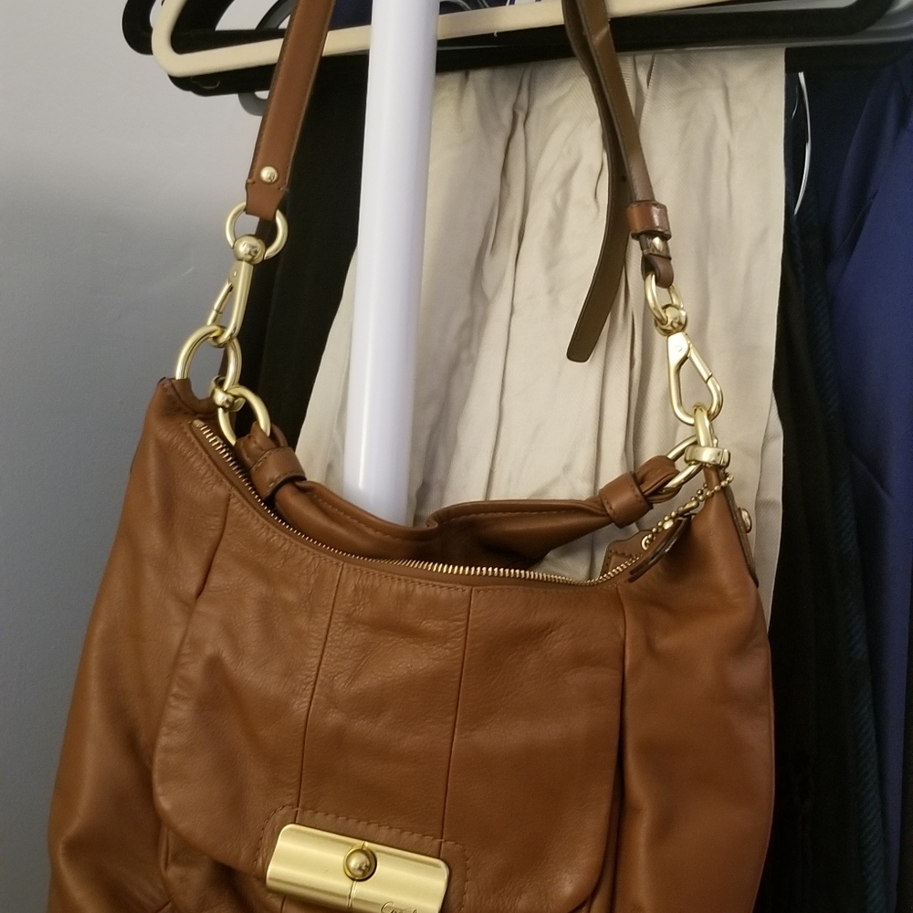 Brown leather Coach bag